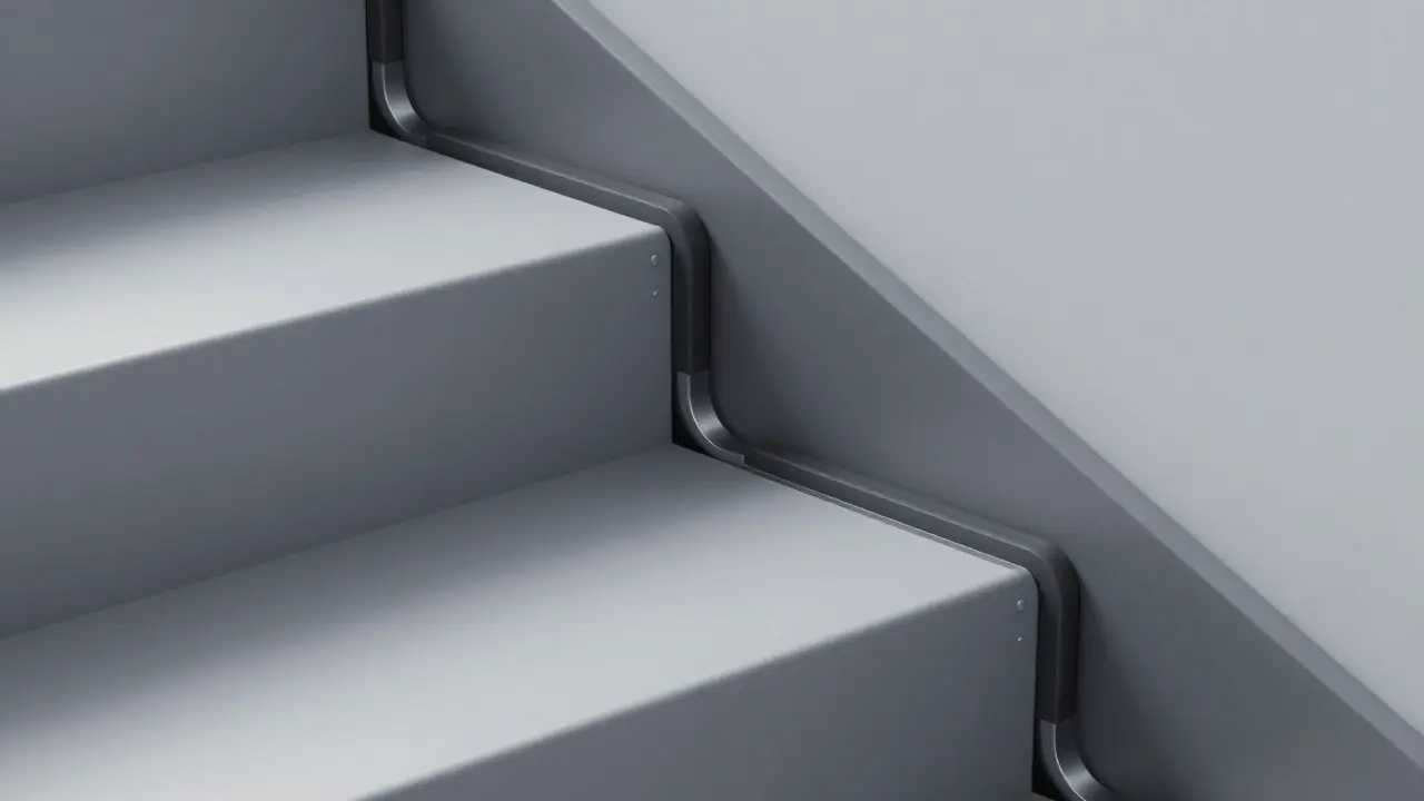 Spezialdämpfungssystem an Treppenstufe zur Schallisolierung