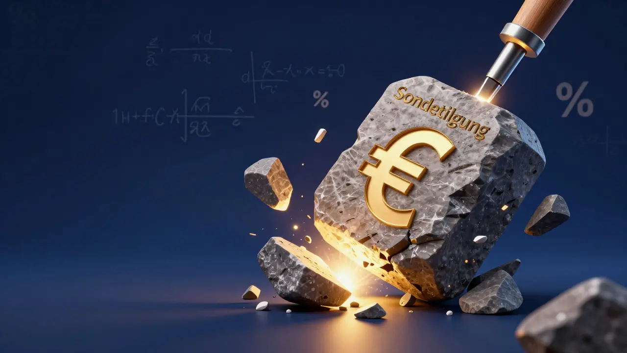 Konzeptbild zur Schuldenreduzierung durch Sondertilgung