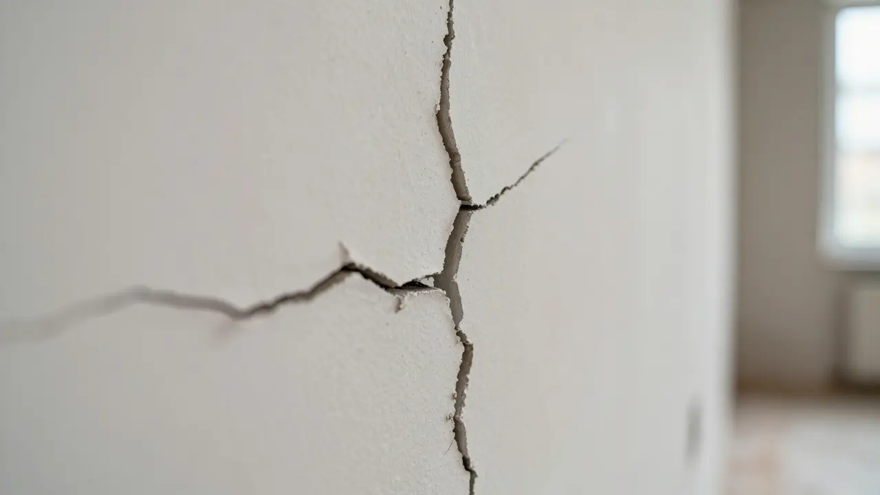 Riss in der Wand als Warnsignal für statische Probleme