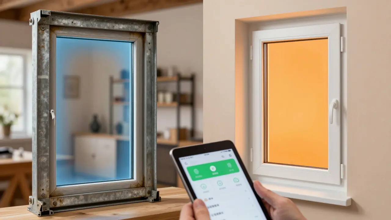Vergleich alter und neuer Fenster mit Fokus auf Dämmung und Feuchteschutz
