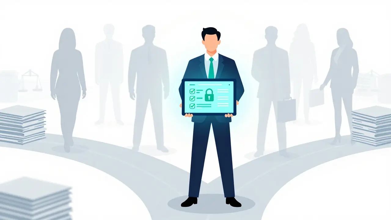 Digitalisierung und Sicherheit bei der Unternehmensprüfung visualisiert