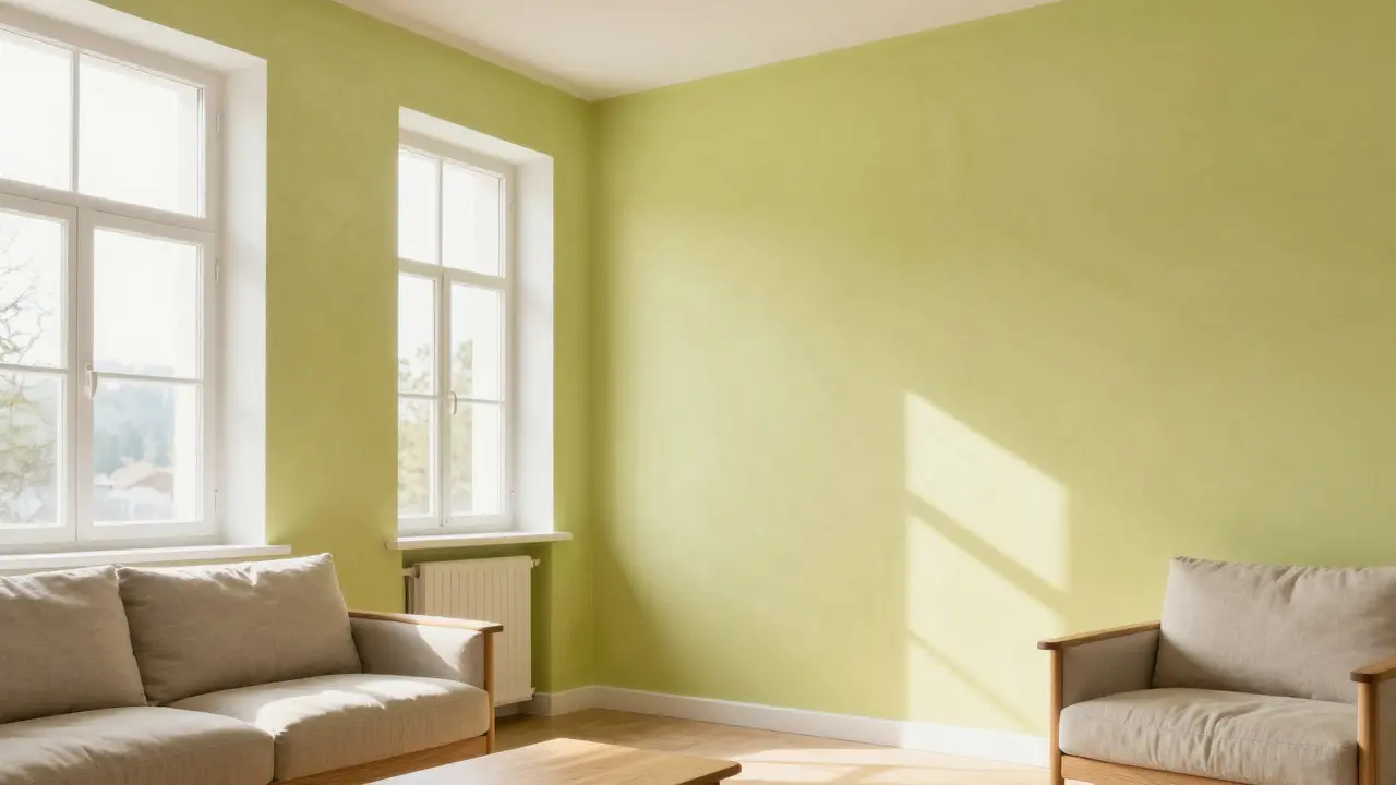 Wandgestaltung im Wohnzimmer mit Kalkfarbe: Anleitung für sanfte Töne & natürliche Optik