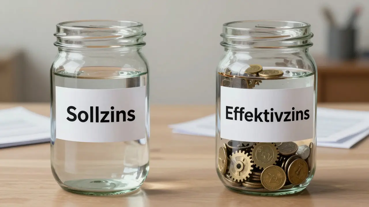 Zwei Gläser im Vergleich: Eines mit Wasser nur, das andere gefüllt mit Objekten für zusätzliche Gebühren