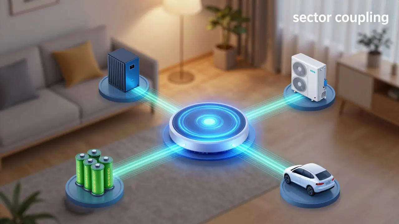 Abstrakte Darstellung eines Energiemanagementsystems im Smart Home