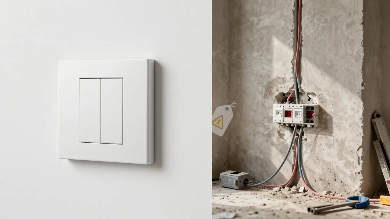 Kontrast zwischen neuer Installation und Renovierungsaufwand