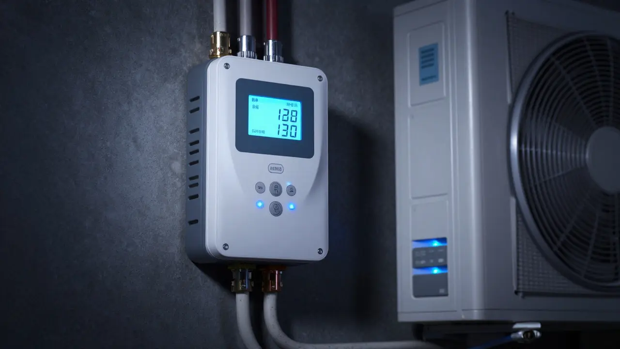 Smart Meter und Wärmepumpe in technischer Nahaufnahme